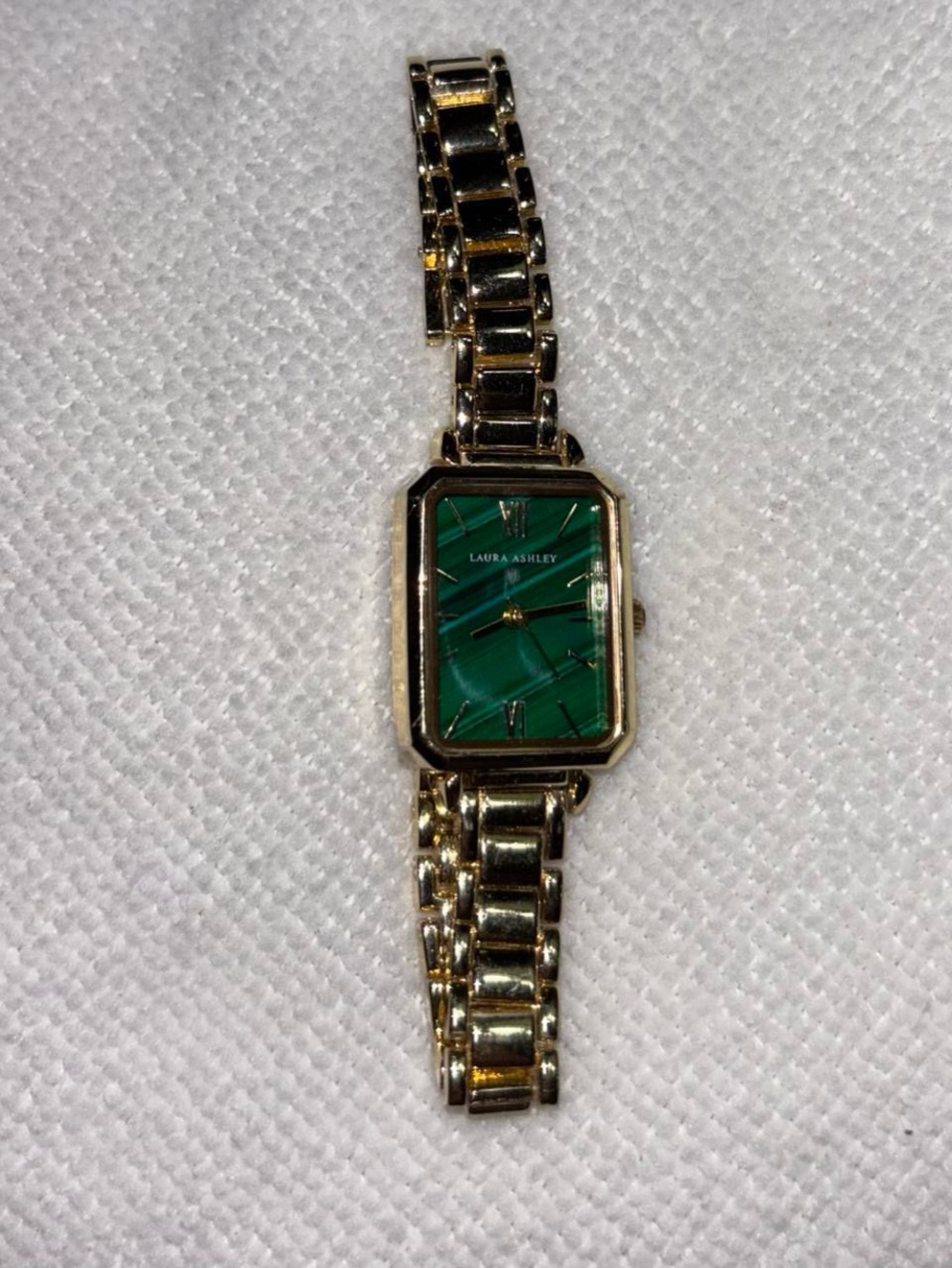 Laura Ashley Gold Tone Bracelet Watch with Green Dial